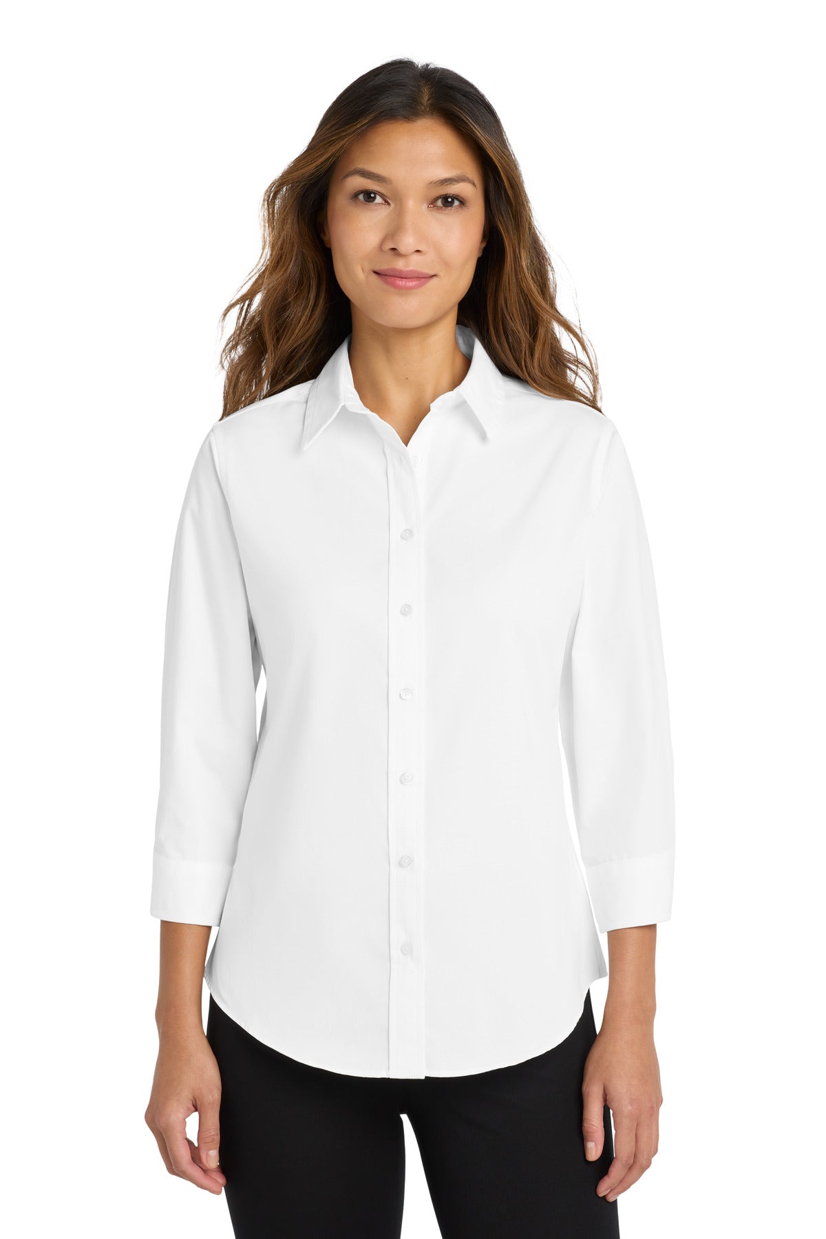 Port Authority Women's 3/4-Sleeve Easy Care Shirt - White