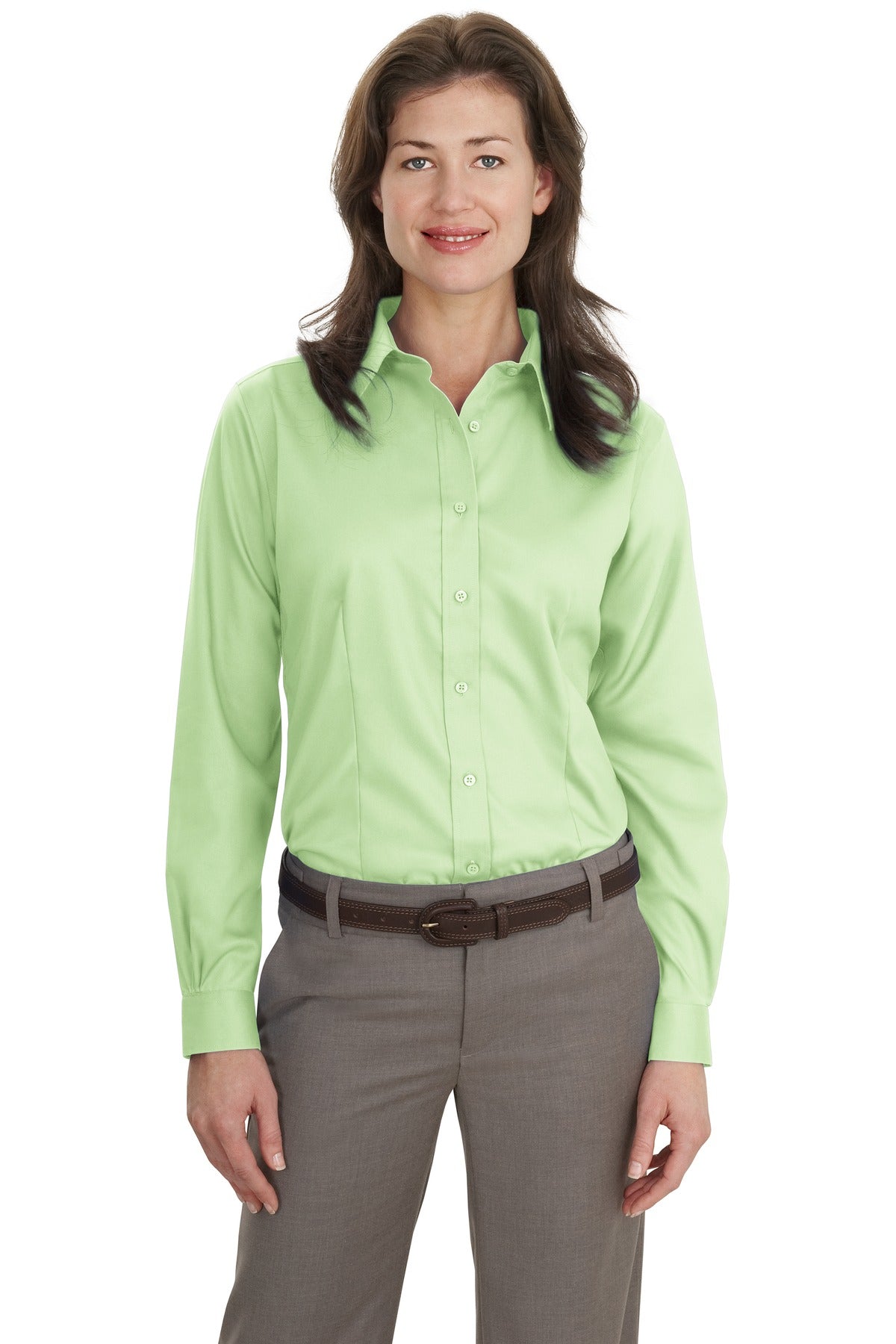 Port Authority Ladies Non-Iron Twill Shirt - Green Mist