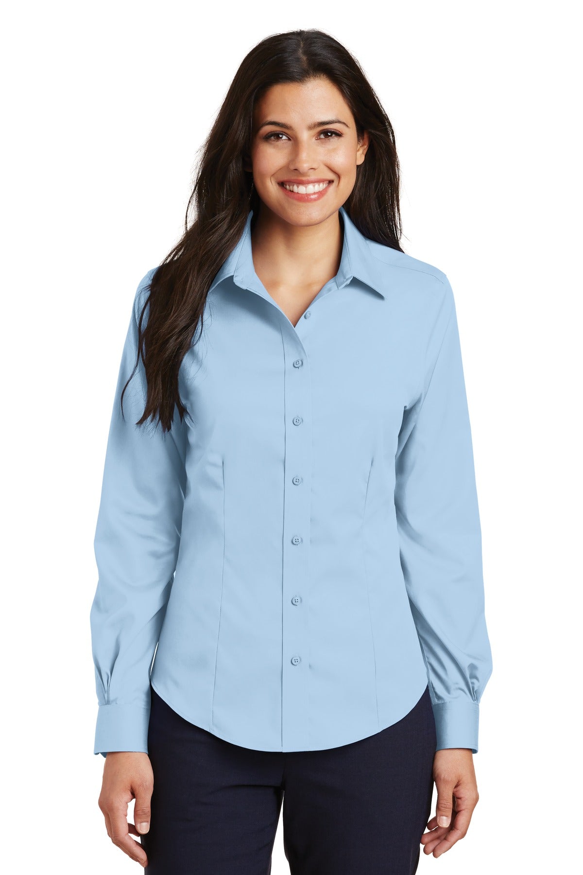 Port Authority Ladies Non-Iron Twill Shirt - Sky Blue