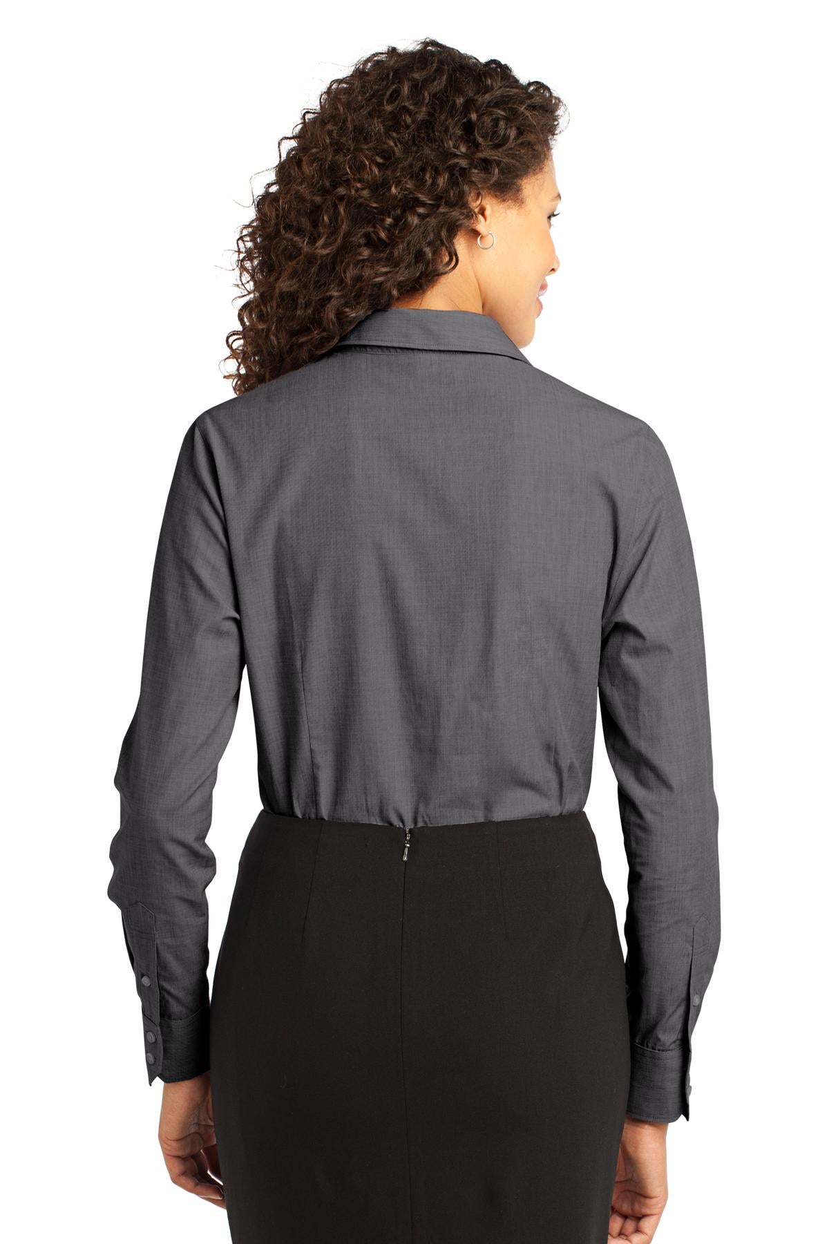 Port Authority Women's Crosshatch Easy Care Shirt - Soft Black