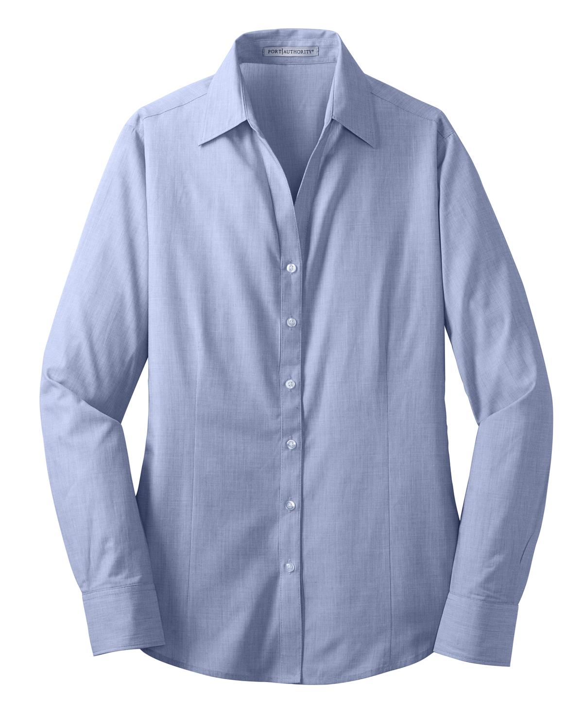 Port Authority Women's Crosshatch Easy Care Shirt - Chambray Blue