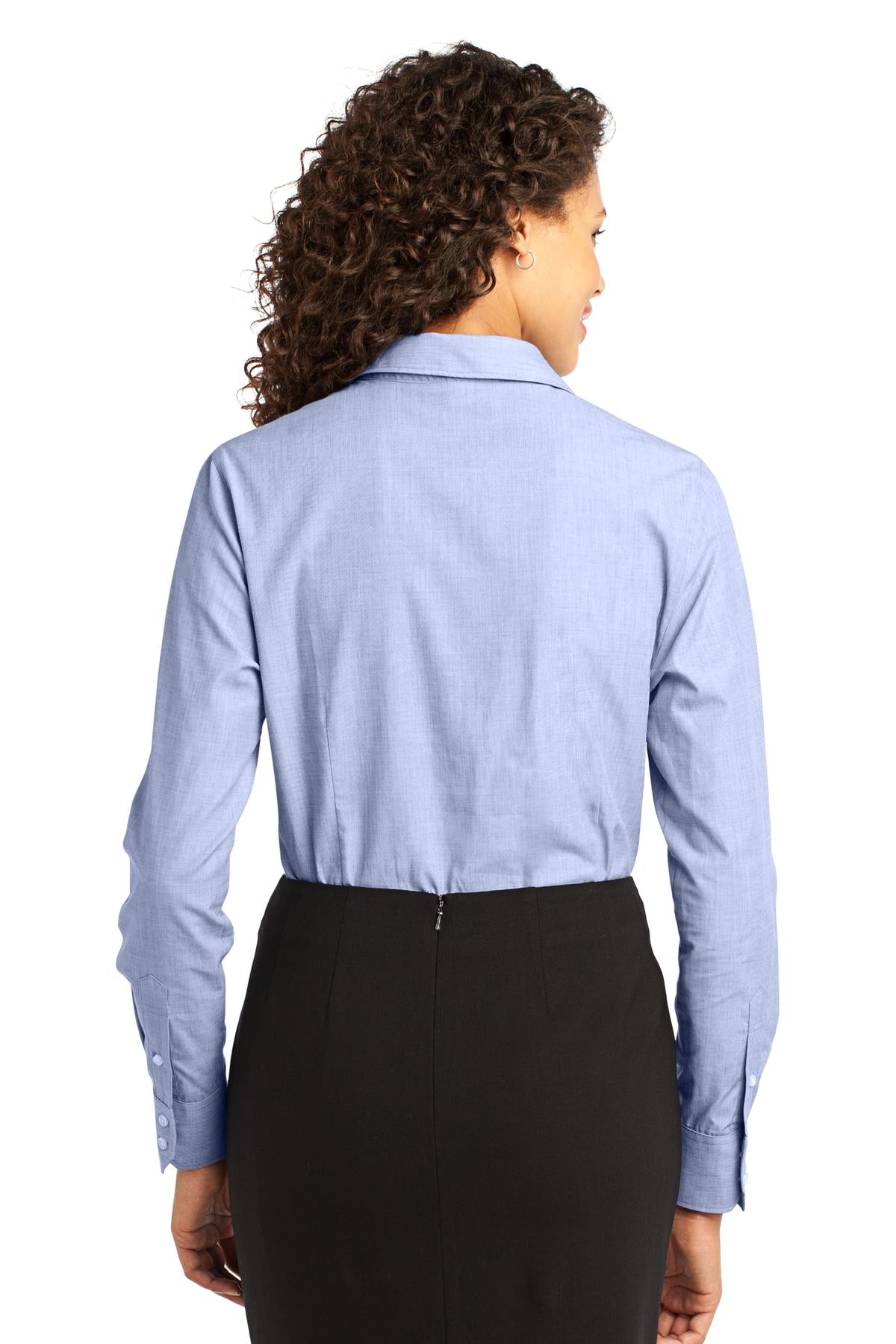 Port Authority Women's Crosshatch Easy Care Shirt - Chambray Blue