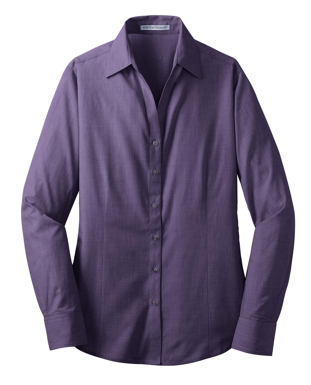 Port Authority Women's Crosshatch Easy Care Shirt - Grape Harvest