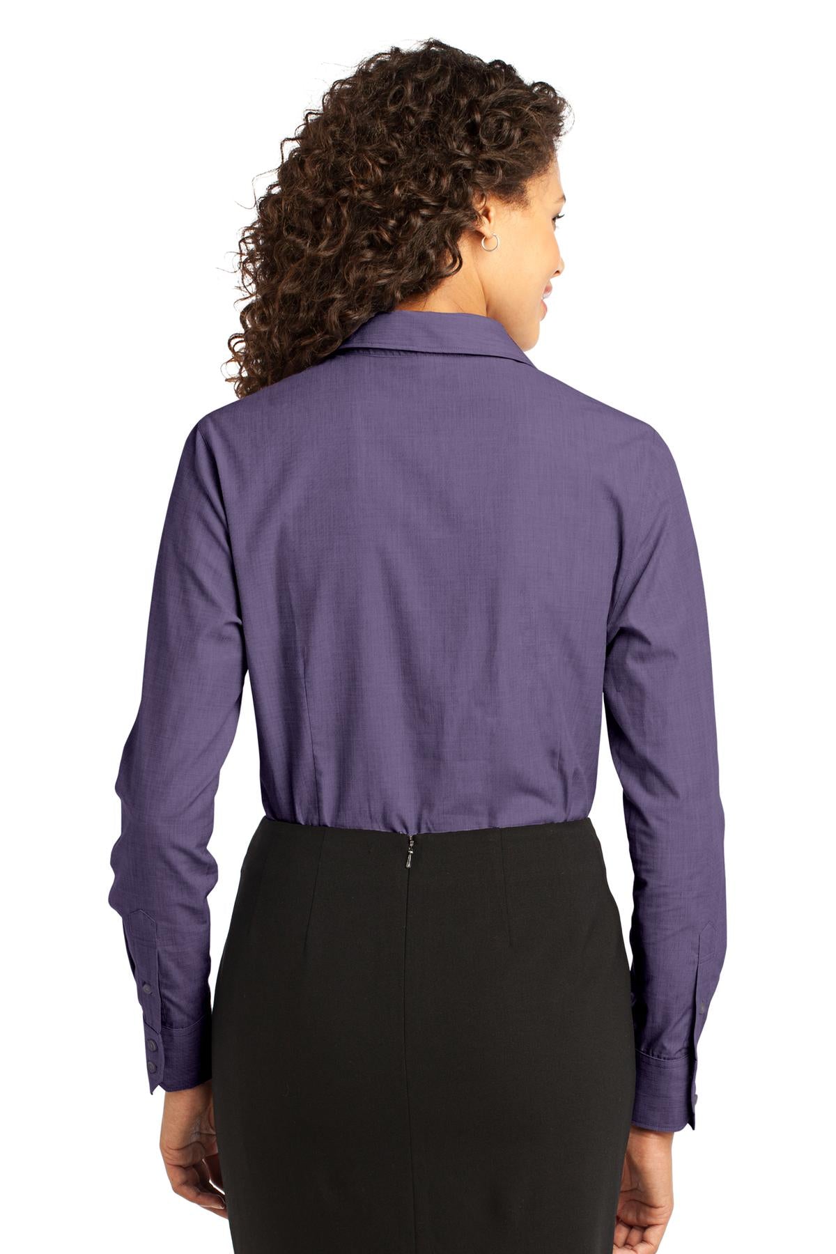 Port Authority Women's Crosshatch Easy Care Shirt - Grape Harvest