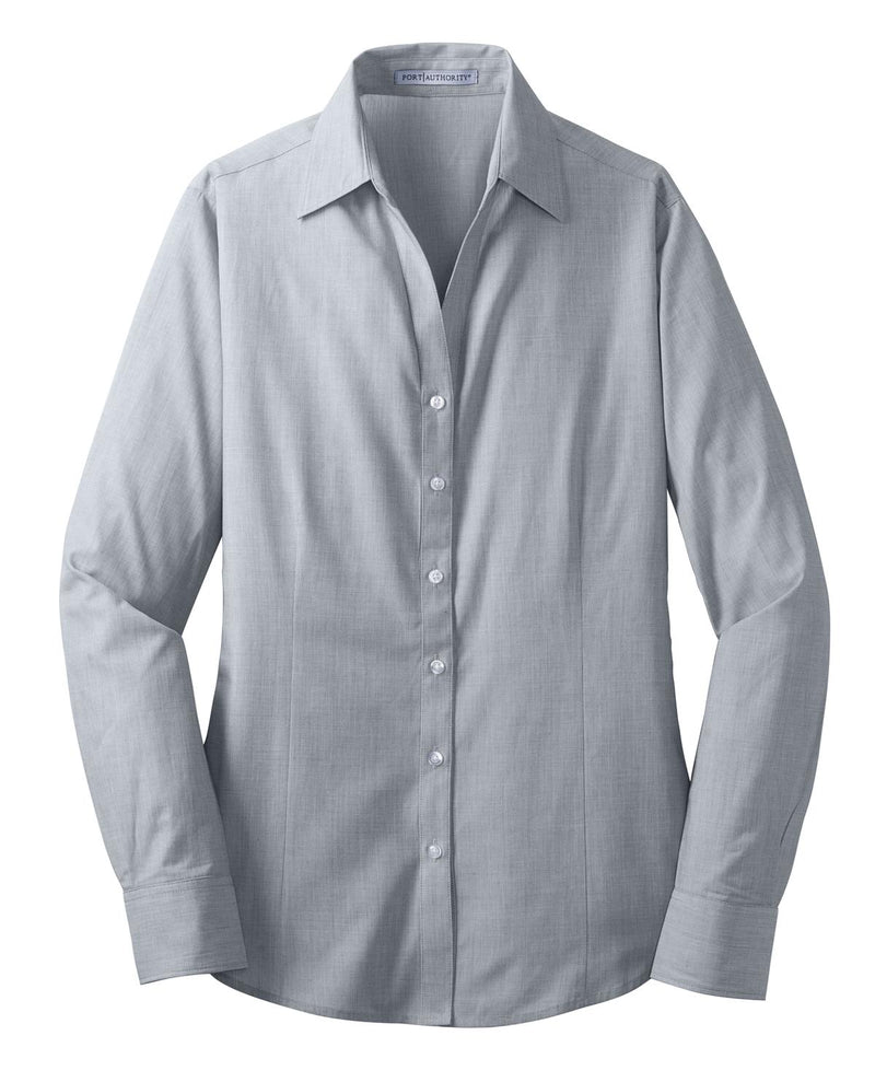 Port Authority Women's Crosshatch Easy Care Shirt - Navy Frost