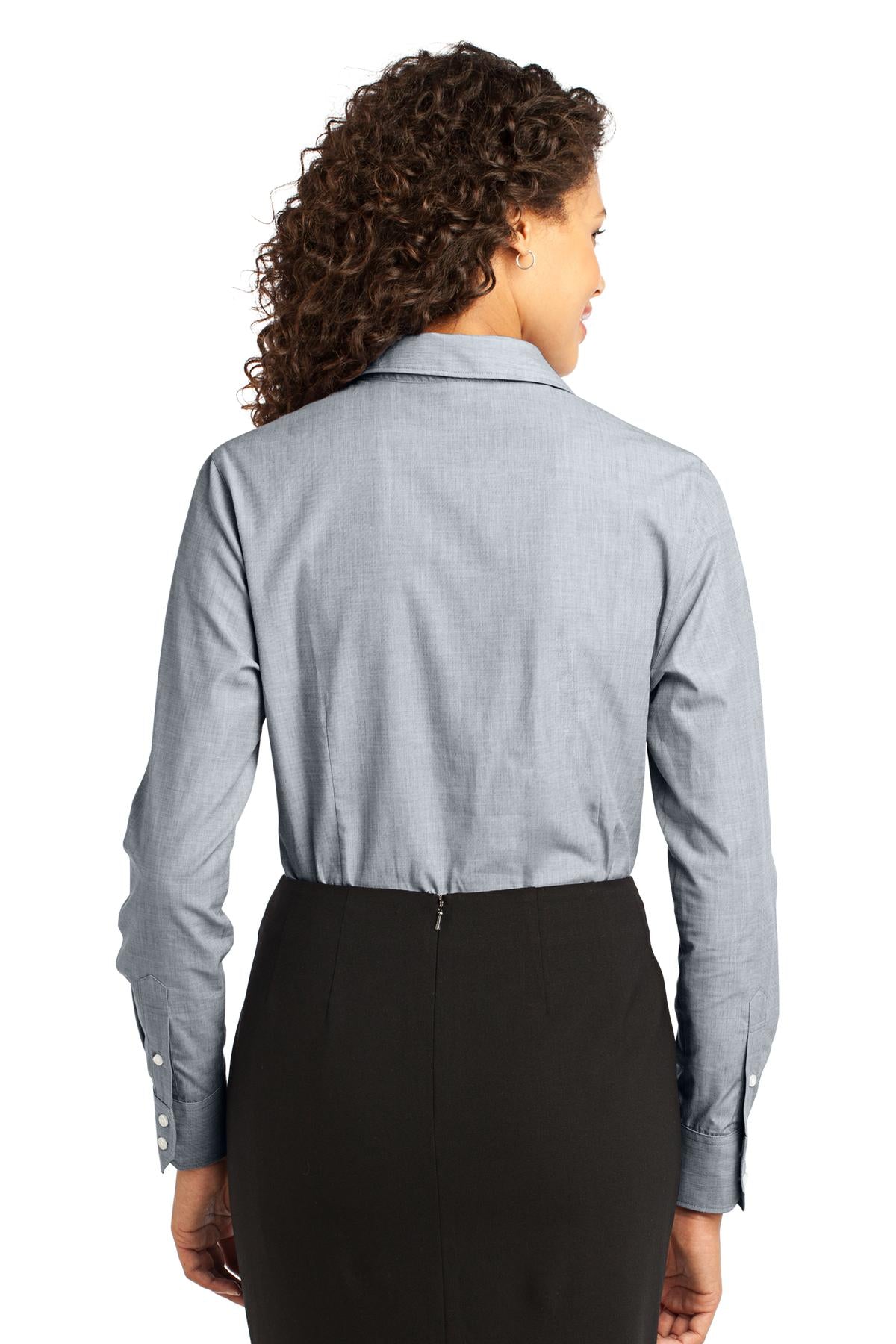 Port Authority Women's Crosshatch Easy Care Shirt - Navy Frost