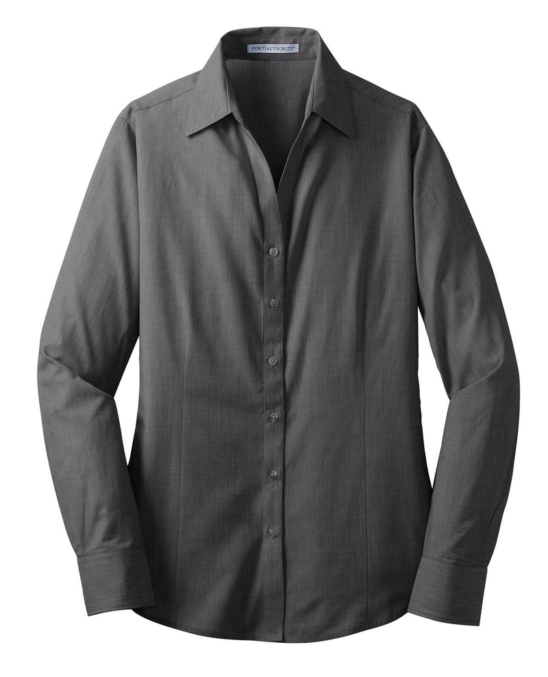 Port Authority Women's Crosshatch Easy Care Shirt - Soft Black