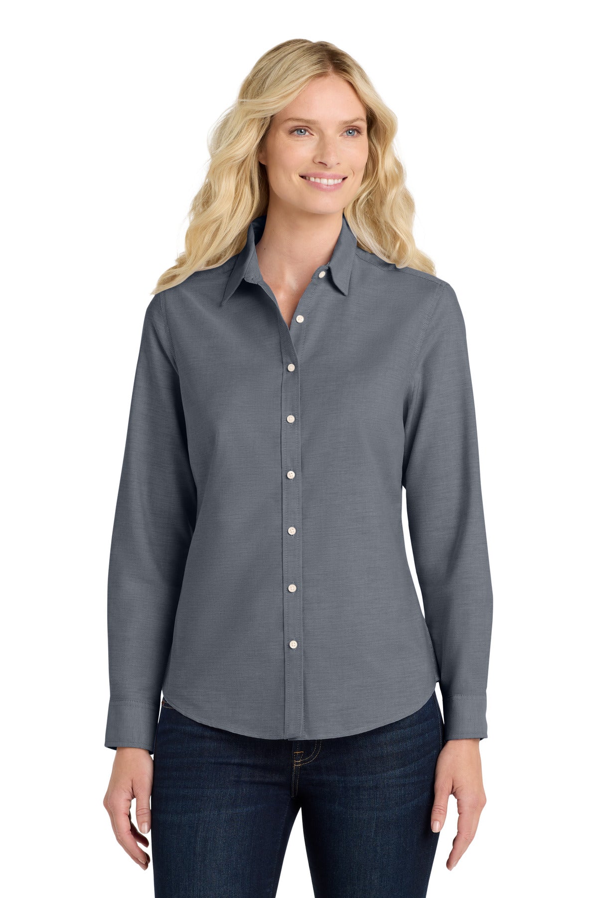 Port Authority Women's SuperPro Oxford Shirt - Black