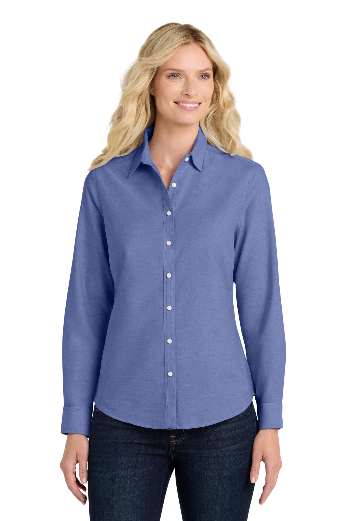 Port Authority Women's SuperPro Oxford Shirt - Navy