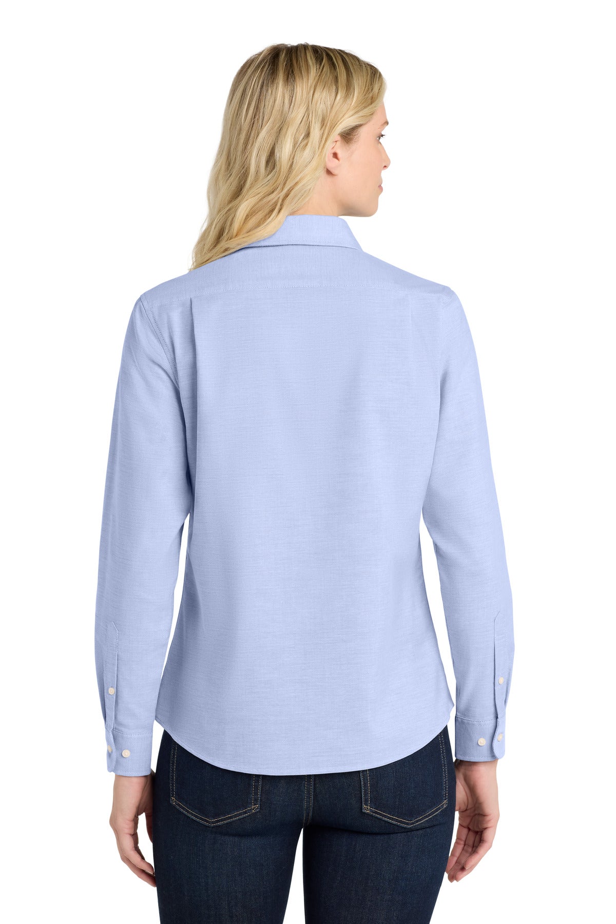 Port Authority Women's SuperPro Oxford Shirt - Oxford Blue