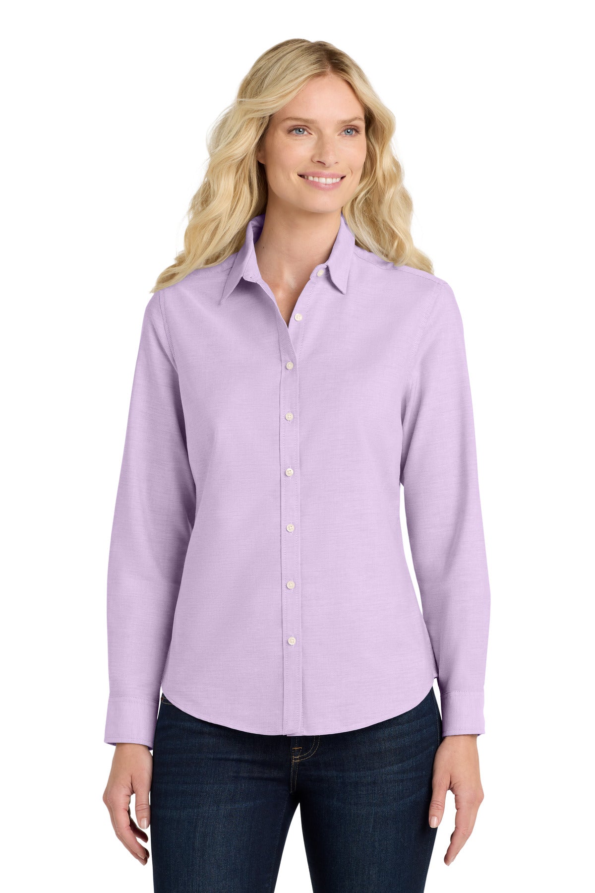 Port Authority Women's SuperPro Oxford Shirt - Soft Purple