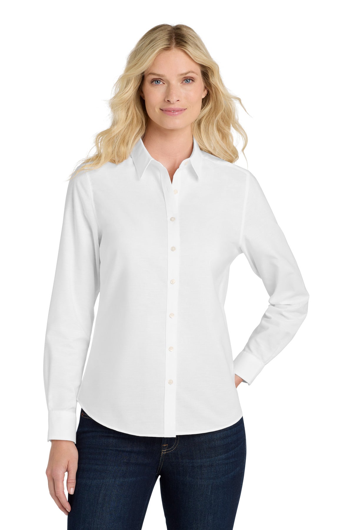 Port Authority Women's SuperPro Oxford Shirt - White