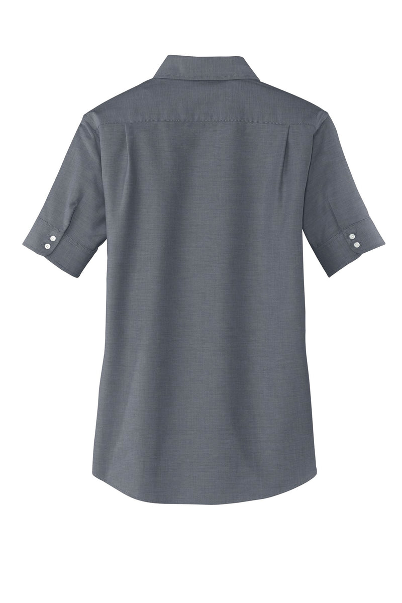 Port Authority Women's Short Sleeve SuperPro Oxford Shirt - Black