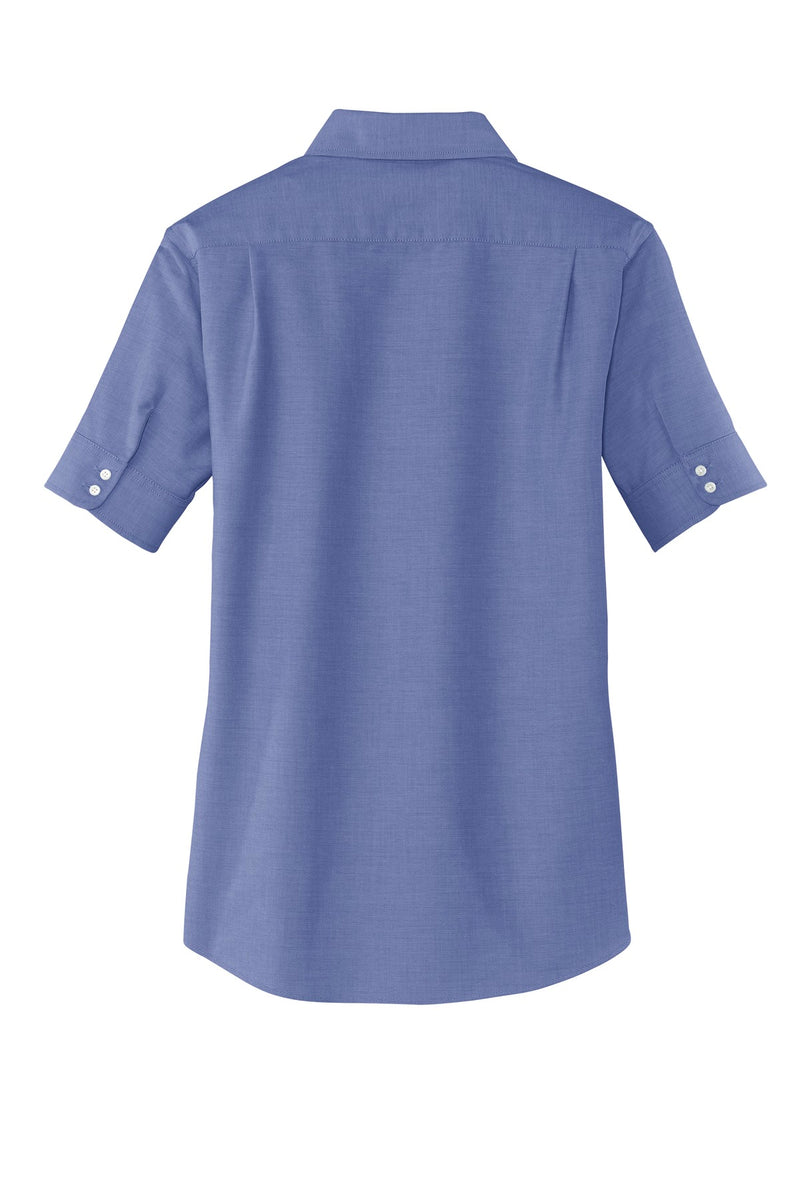 Port Authority Women's Short Sleeve SuperPro Oxford Shirt - Navy