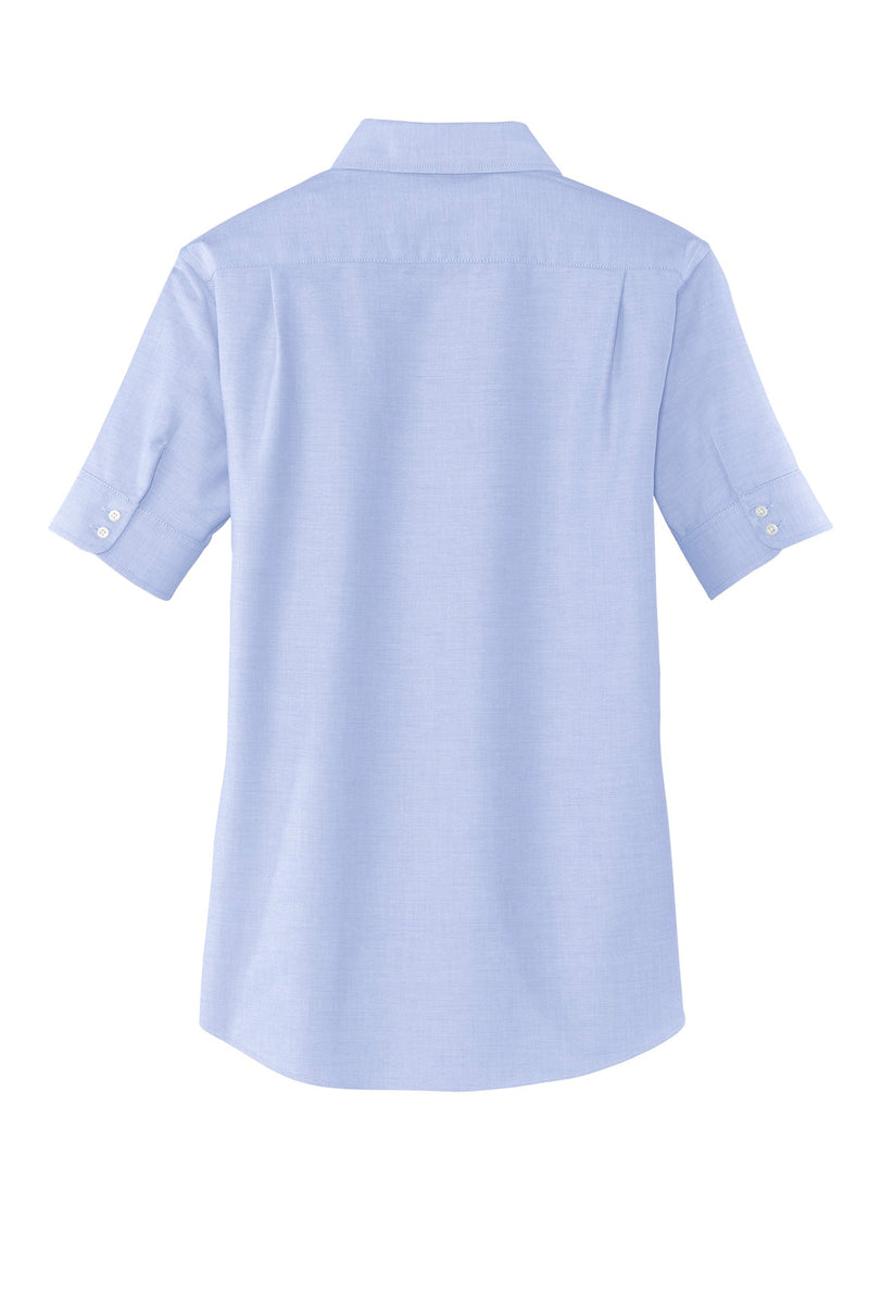 Port Authority Women's Short Sleeve SuperPro Oxford Shirt - Oxford Blue