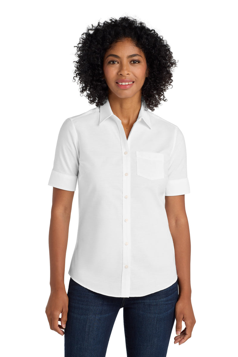Port Authority Women's Short Sleeve SuperPro Oxford Shirt - White