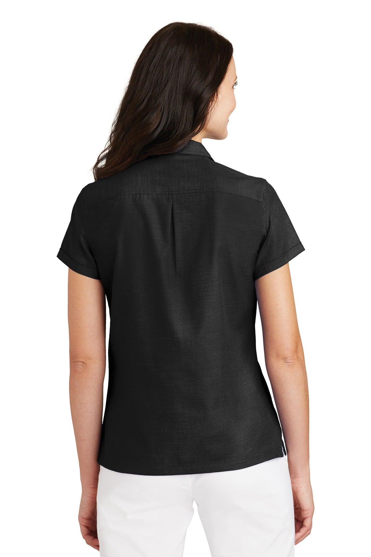 Port Authority Ladies Textured Camp Shirt - Black