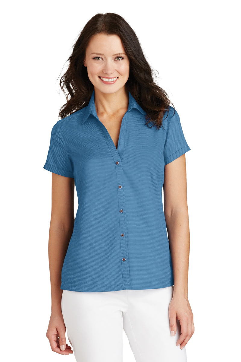 Port Authority Ladies Textured Camp Shirt - Celadon