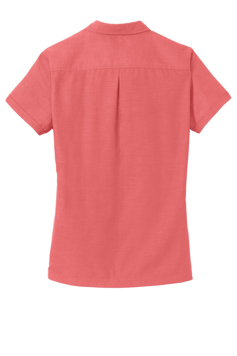 Port Authority Ladies Textured Camp Shirt - Deep Coral