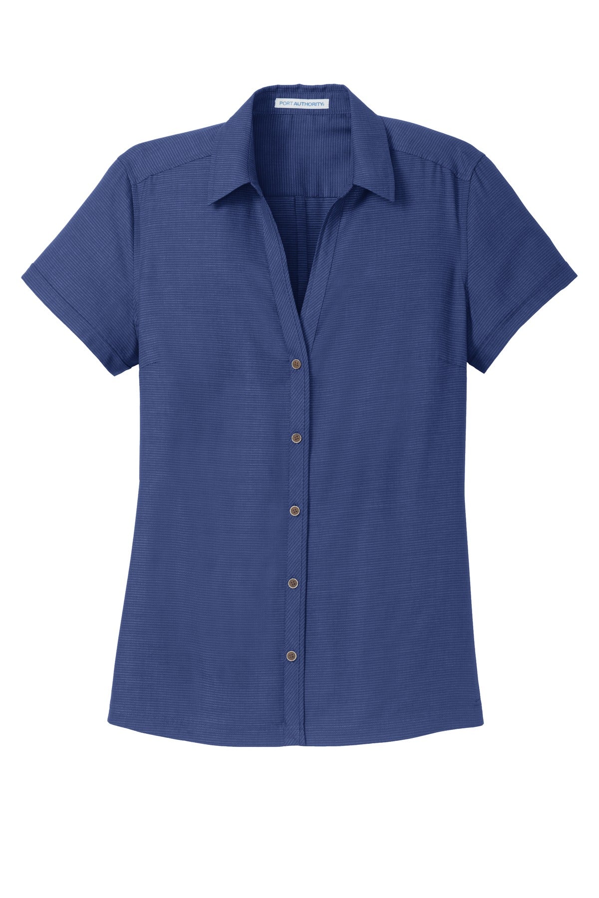 Port Authority Ladies Textured Camp Shirt - Royal