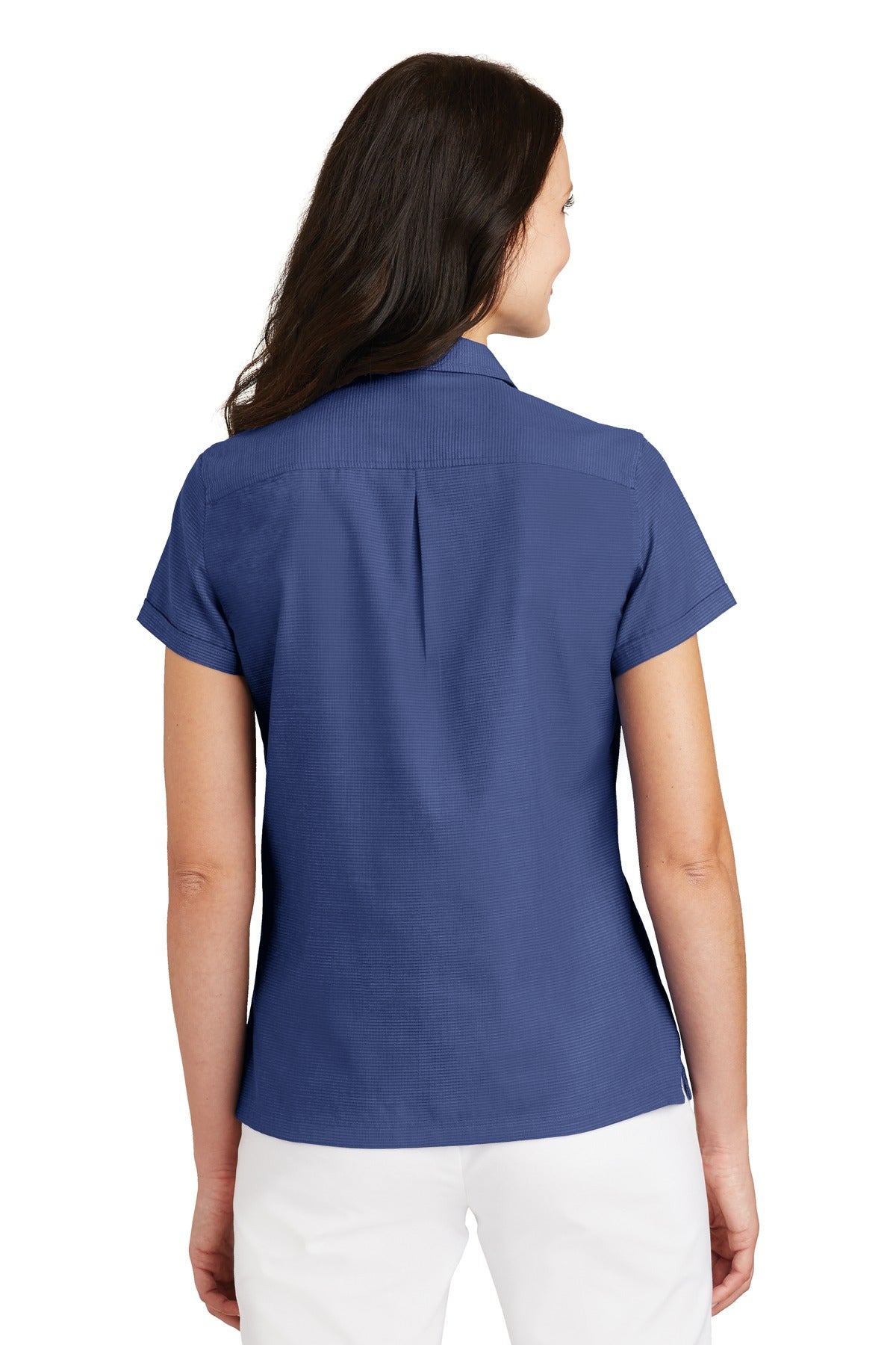Port Authority Ladies Textured Camp Shirt - Royal