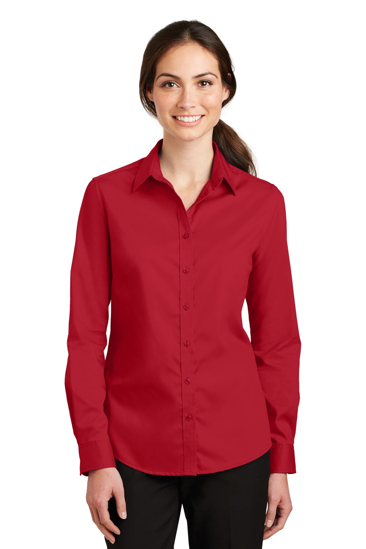 Port Authority Women's SuperPro Twill Shirt - Rich Red