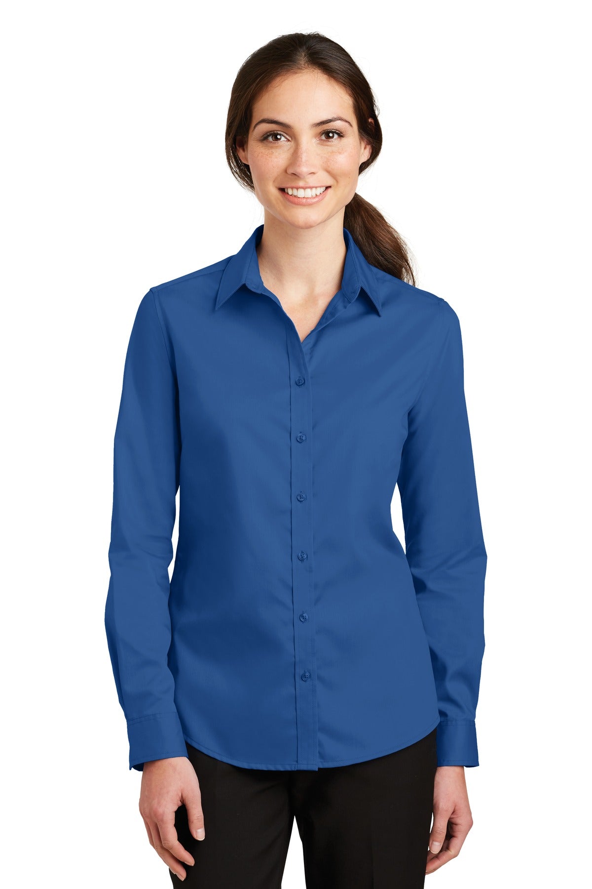 Port Authority Women's SuperPro Twill Shirt - True Blue
