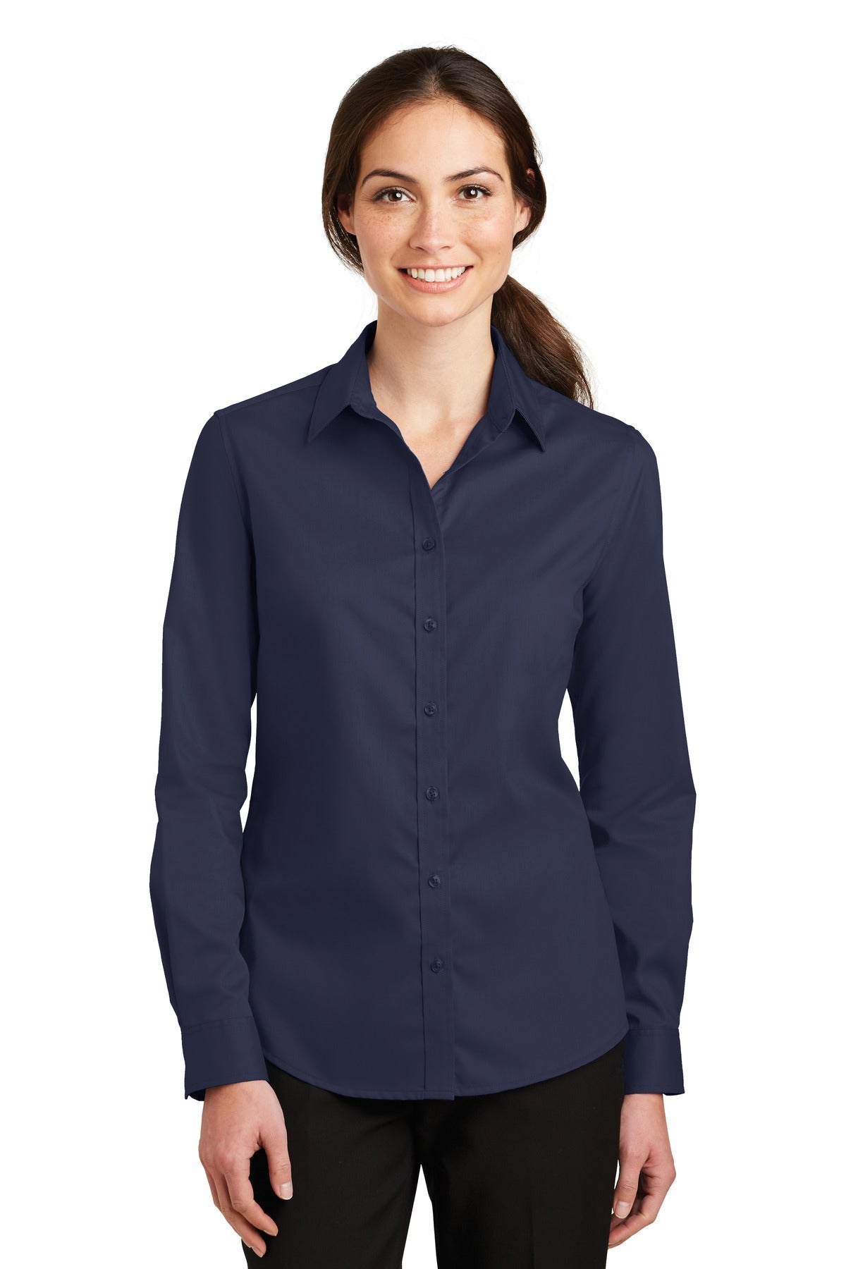 Port Authority Women's SuperPro Twill Shirt - True Navy