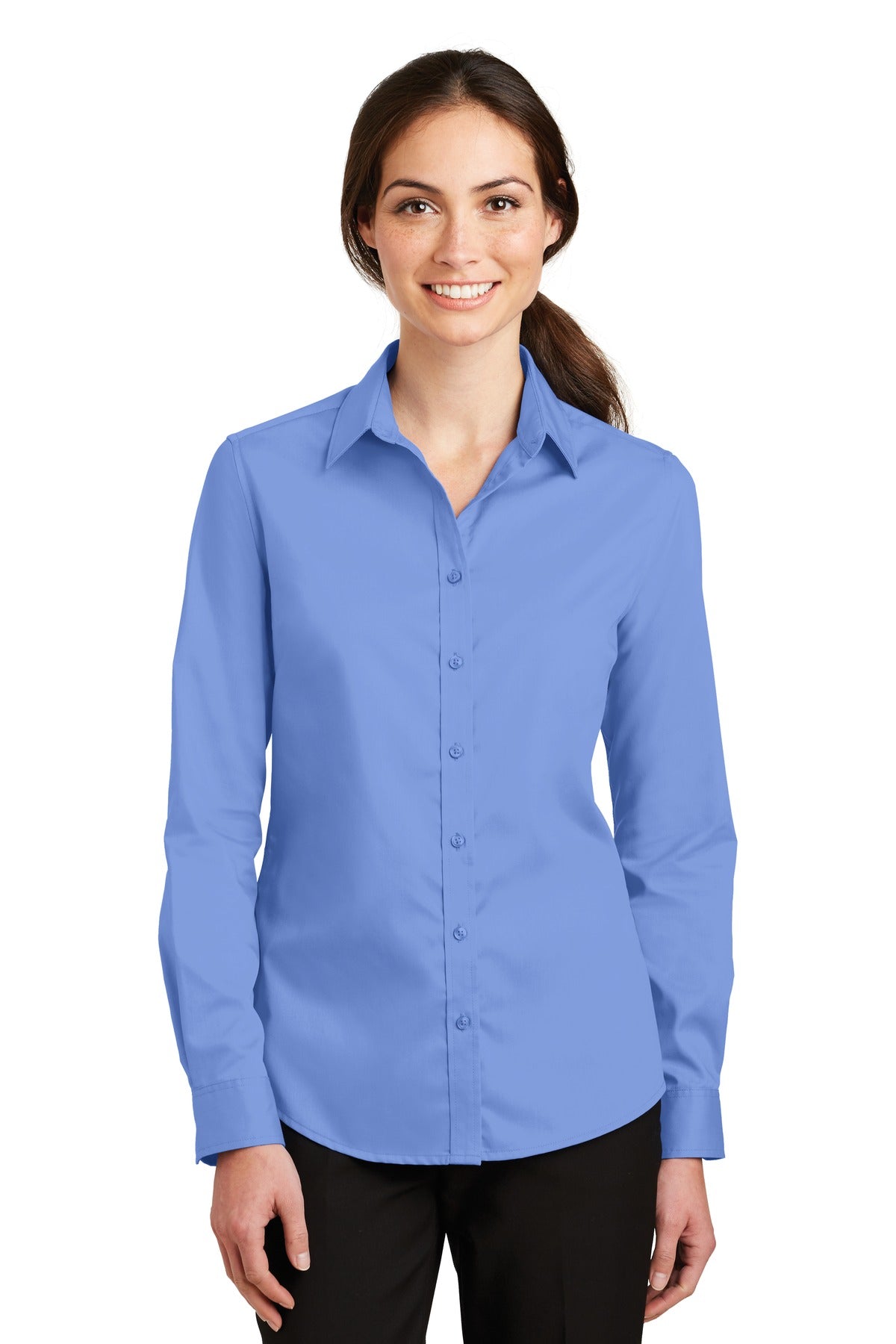 Port Authority Women's SuperPro Twill Shirt - Ultramarine Blue