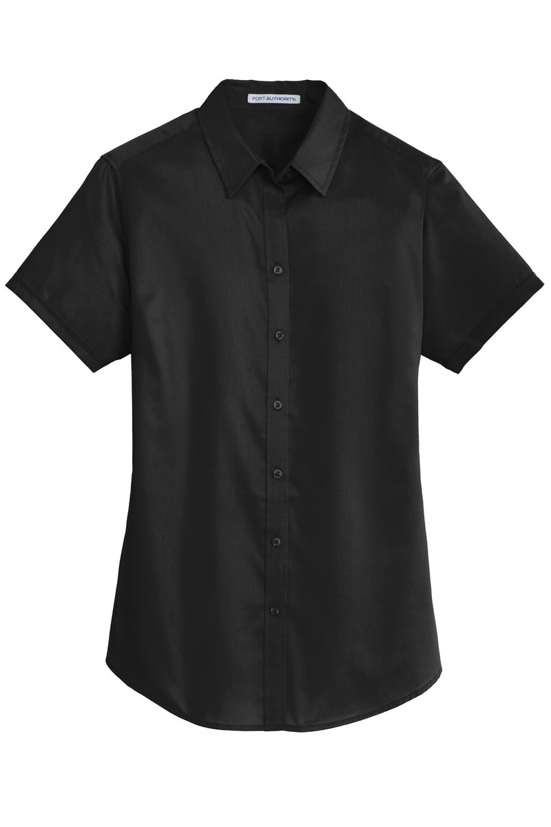 Port Authority Women's Short Sleeve SuperPro Twill Shirt - Black