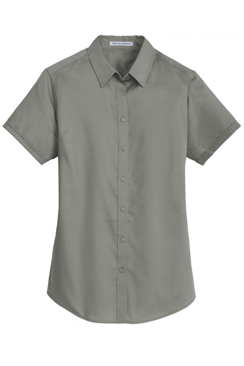 Port Authority Women's Short Sleeve SuperPro Twill Shirt - Monument Grey