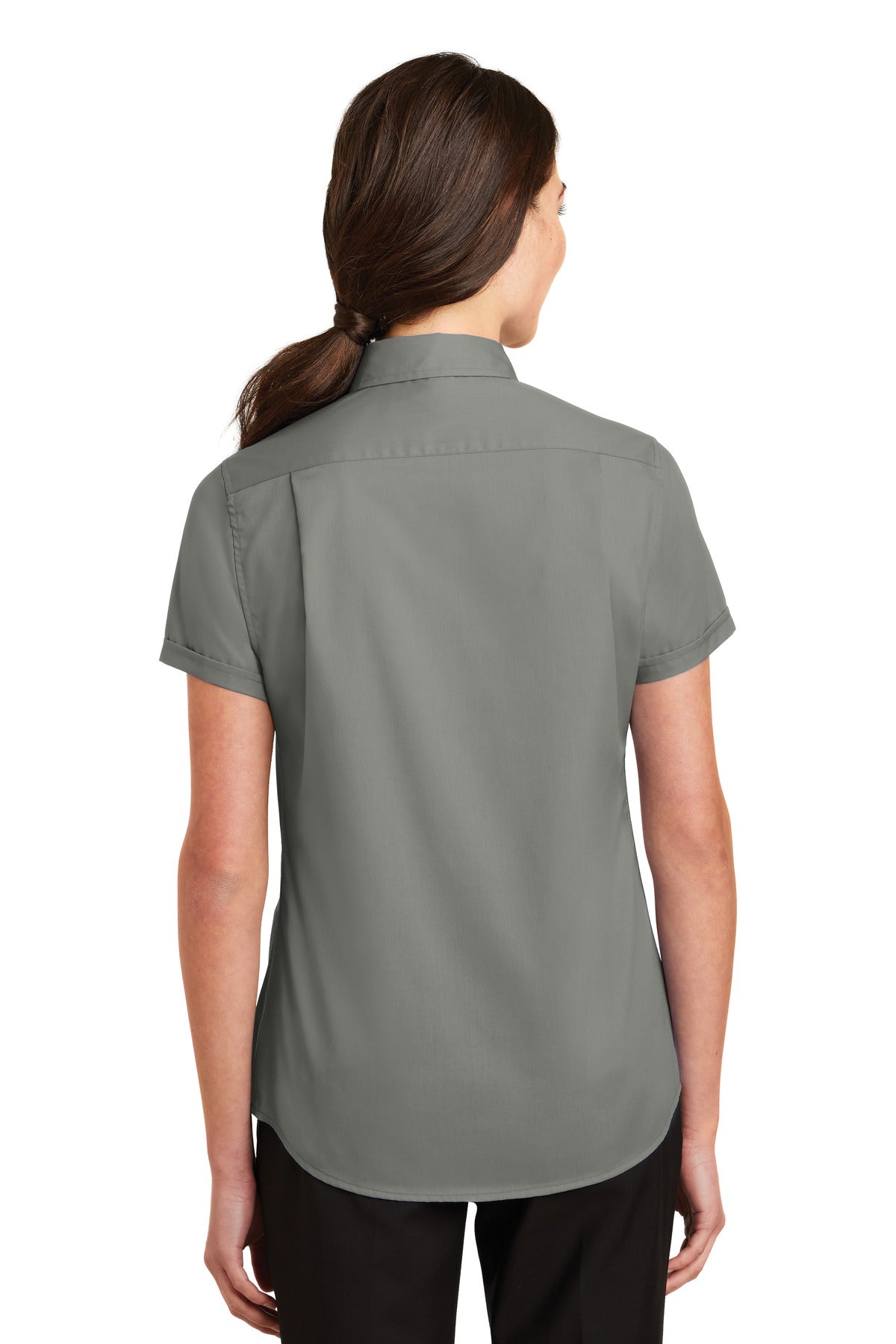 Port Authority Women's Short Sleeve SuperPro Twill Shirt - Monument Grey