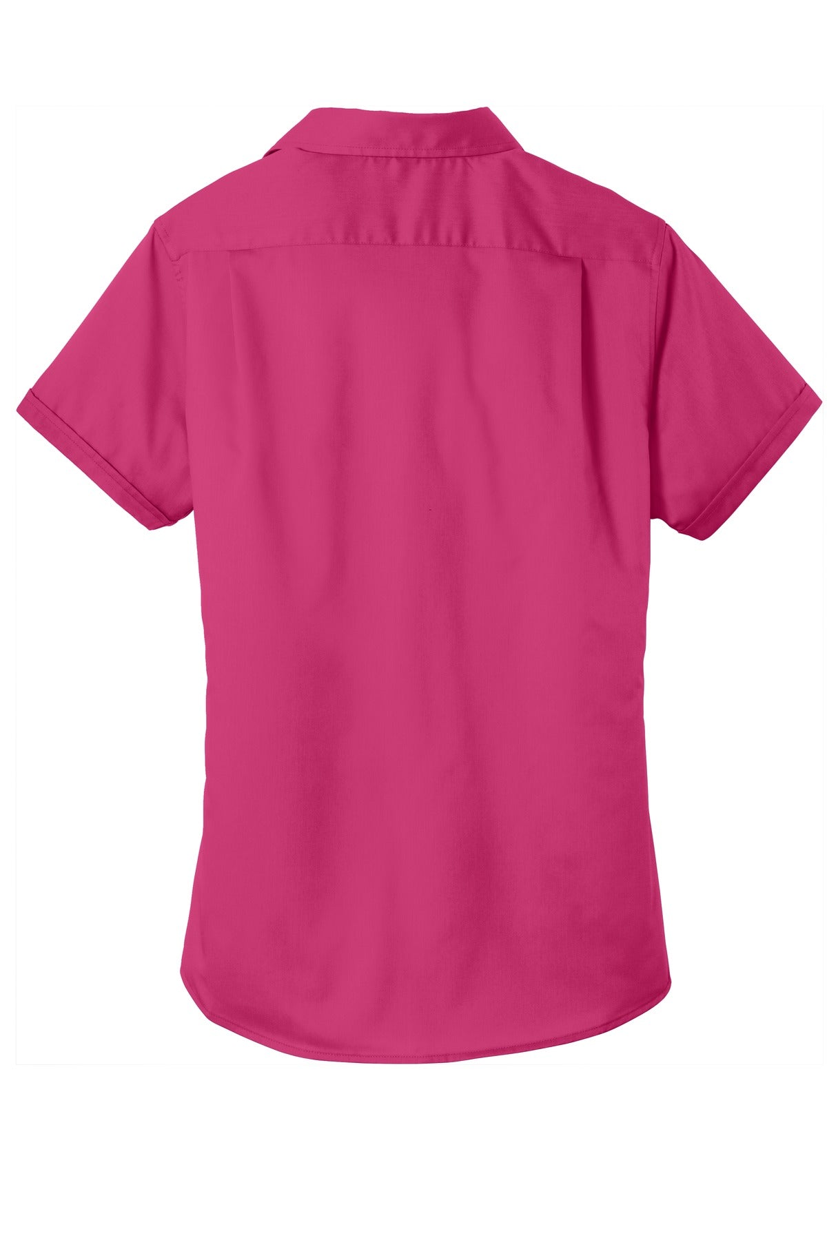 Port Authority Women's Short Sleeve SuperPro Twill Shirt - Pink Azalea