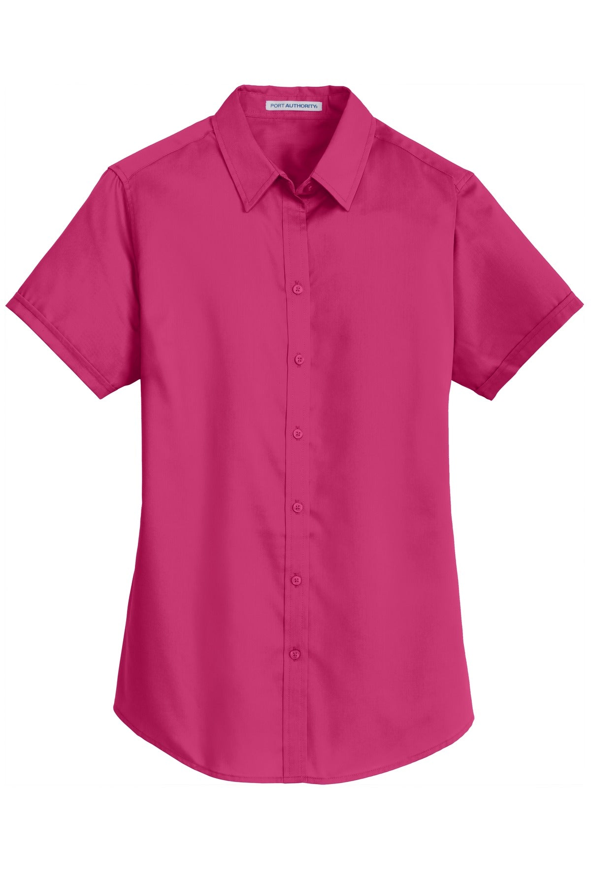 Port Authority Women's Short Sleeve SuperPro Twill Shirt - Pink Azalea