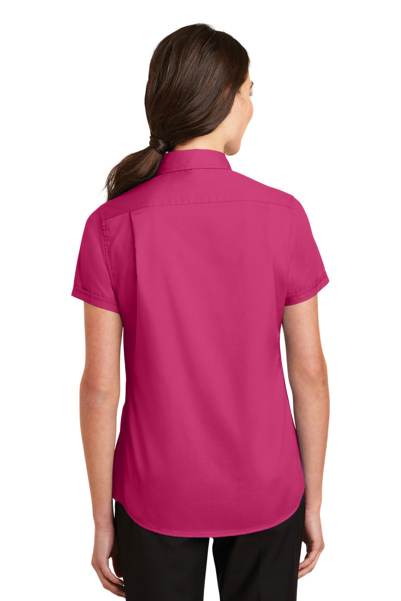 Port Authority Women's Short Sleeve SuperPro Twill Shirt - Pink Azalea