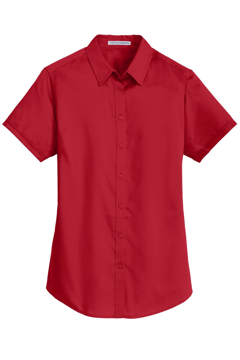 Port Authority Women's Short Sleeve SuperPro Twill Shirt - Rich Red
