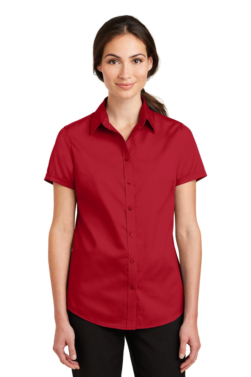 Port Authority Women's Short Sleeve SuperPro Twill Shirt - Rich Red