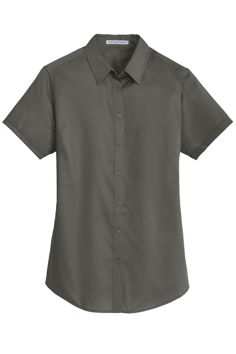 Port Authority Women's Short Sleeve SuperPro Twill Shirt - Sterling Grey