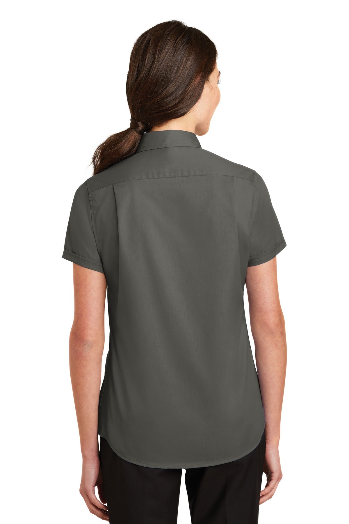Port Authority Women's Short Sleeve SuperPro Twill Shirt - Sterling Grey