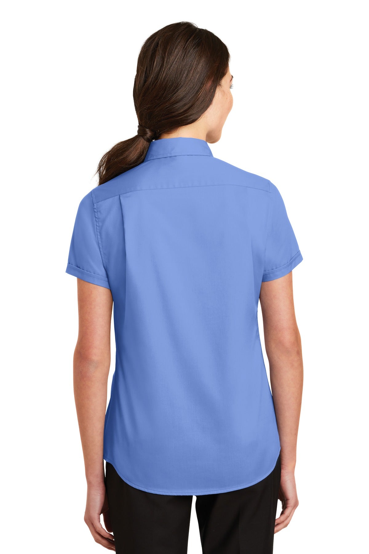 Port Authority Women's Short Sleeve SuperPro Twill Shirt - Ultramarine Blue