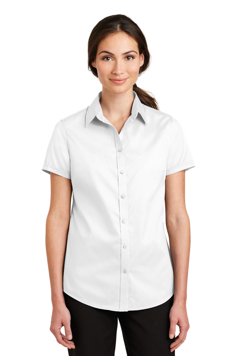 Port Authority Women's Short Sleeve SuperPro Twill Shirt - White