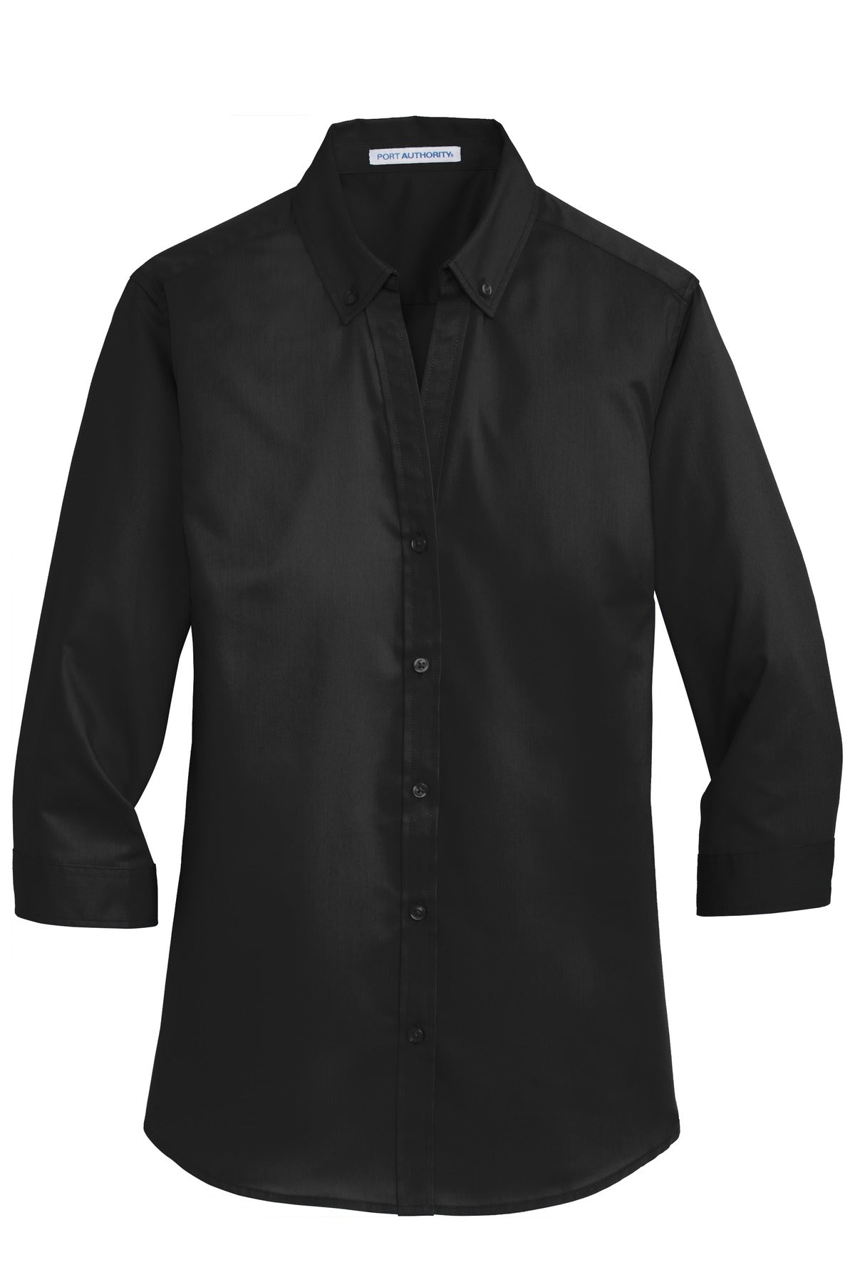 Port Authority Women's 3/4-Sleeve SuperPro Twill Shirt - Black