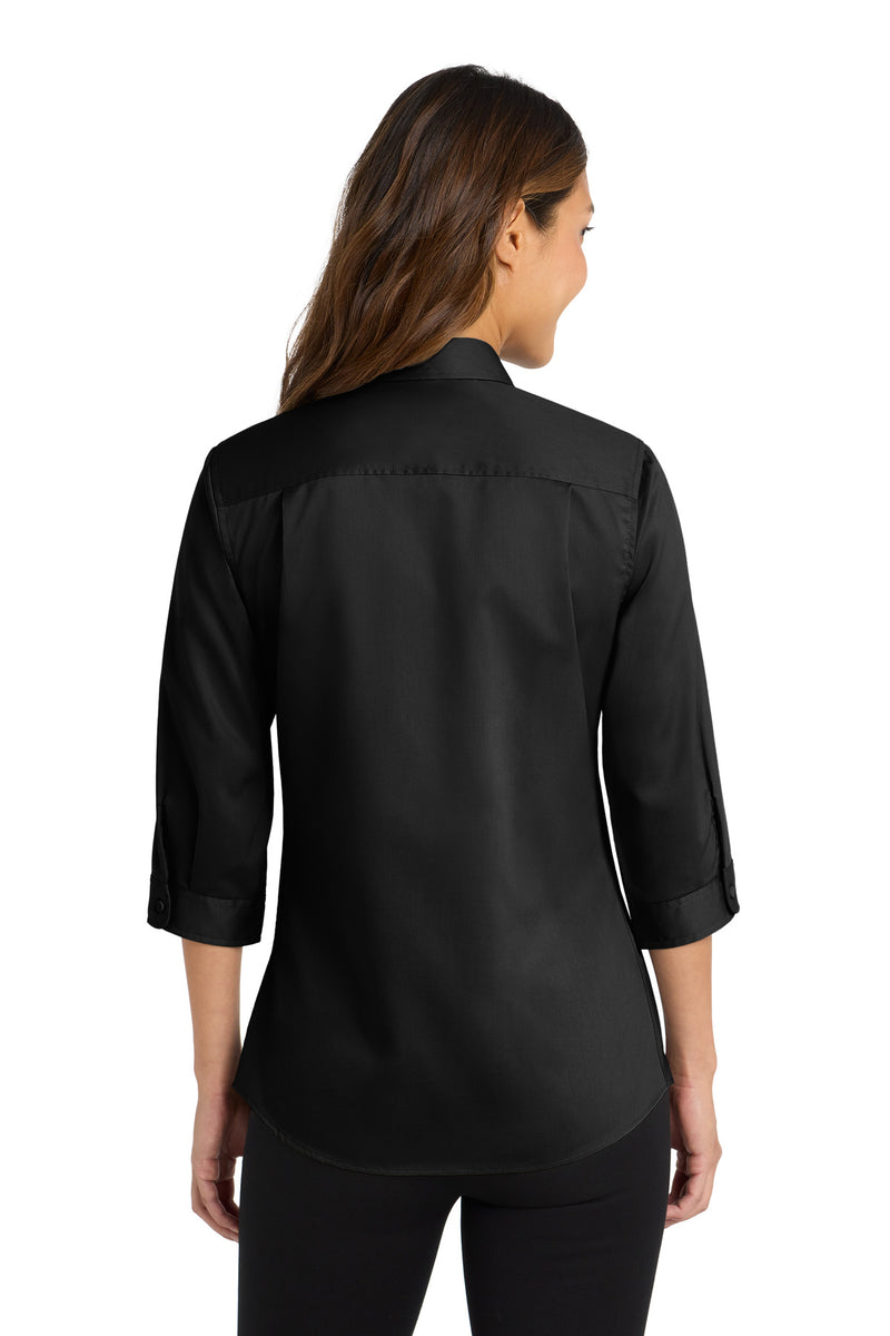 Port Authority Women's 3/4-Sleeve SuperPro Twill Shirt - Black