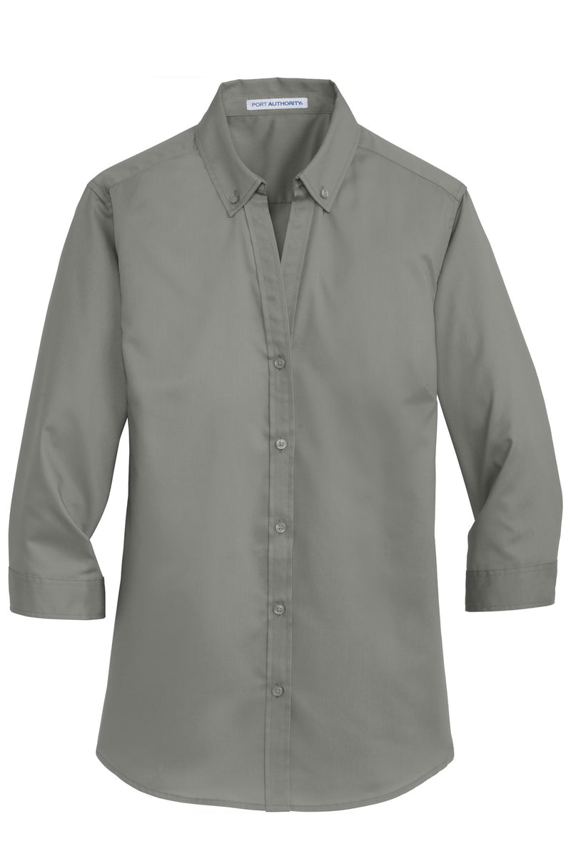 Port Authority Women's 3/4-Sleeve SuperPro Twill Shirt - Monument Grey