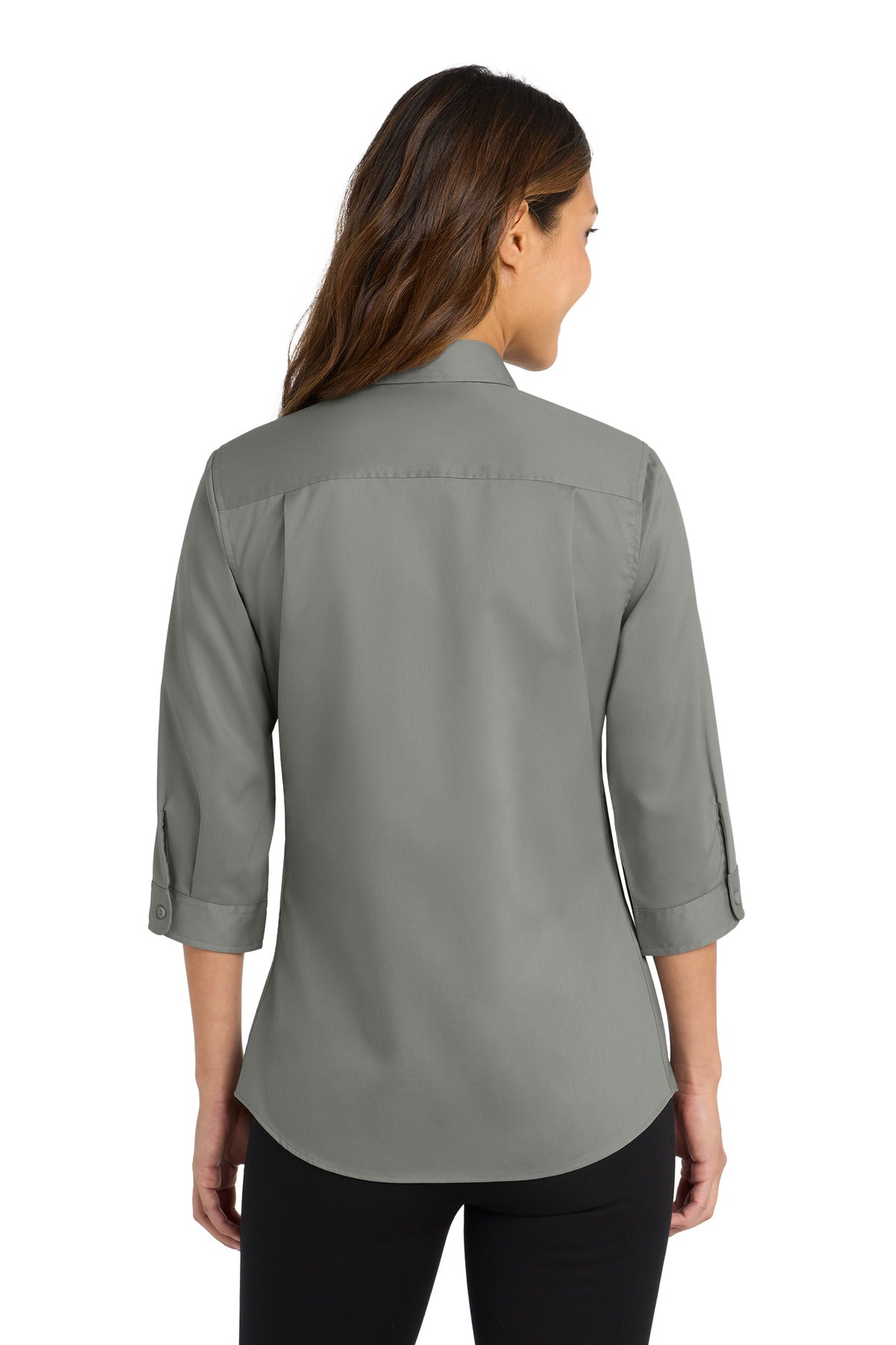 Port Authority Women's 3/4-Sleeve SuperPro Twill Shirt - Monument Grey