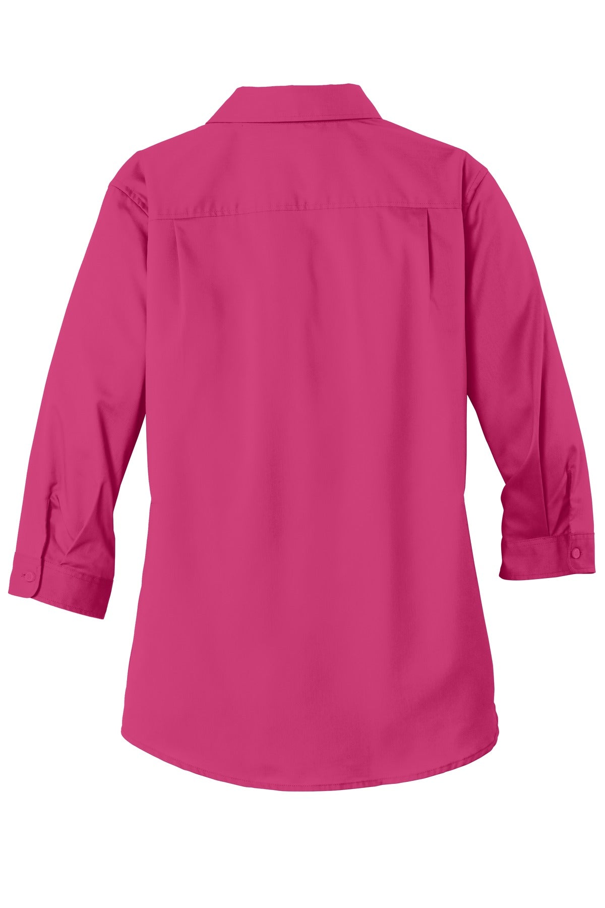 Port Authority Women's 3/4-Sleeve SuperPro Twill Shirt - Pink Azalea