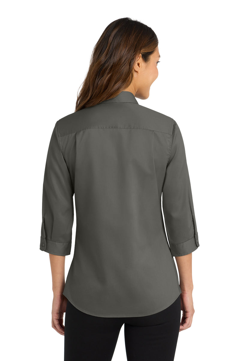 Port Authority Women's 3/4-Sleeve SuperPro Twill Shirt - Sterling Grey