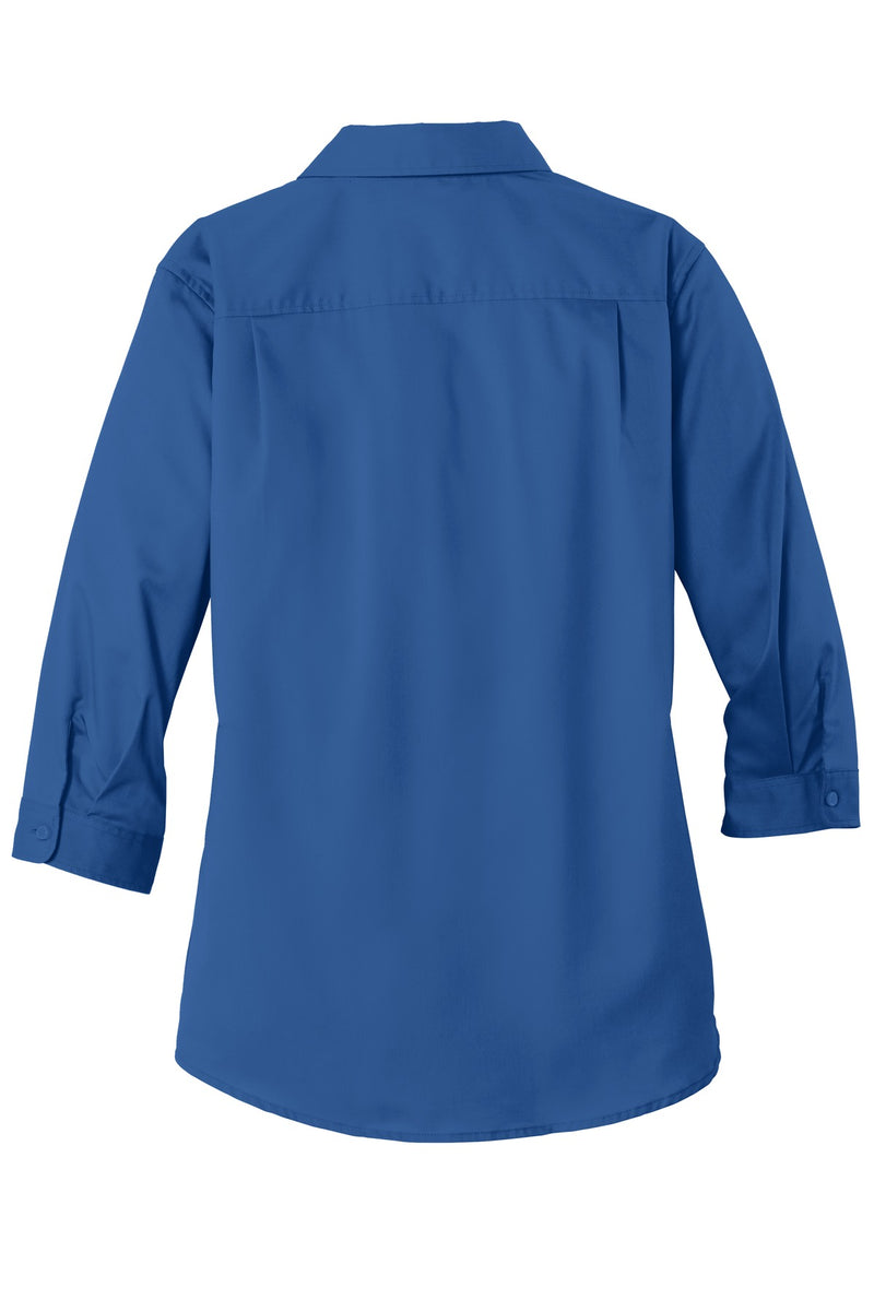 Port Authority Women's 3/4-Sleeve SuperPro Twill Shirt - True Blue