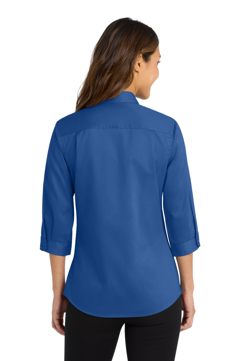 Port Authority Women's 3/4-Sleeve SuperPro Twill Shirt - True Blue
