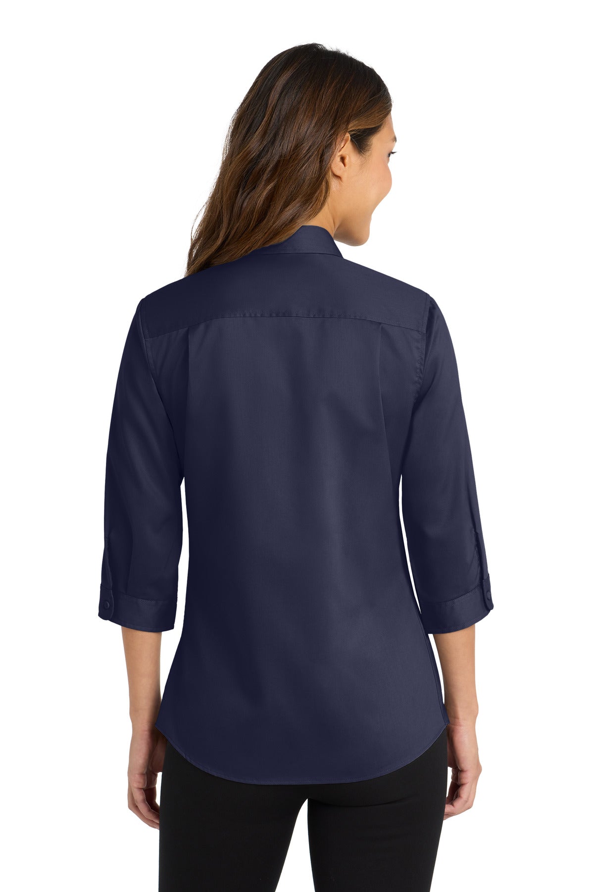 Port Authority Women's 3/4-Sleeve SuperPro Twill Shirt - True Navy